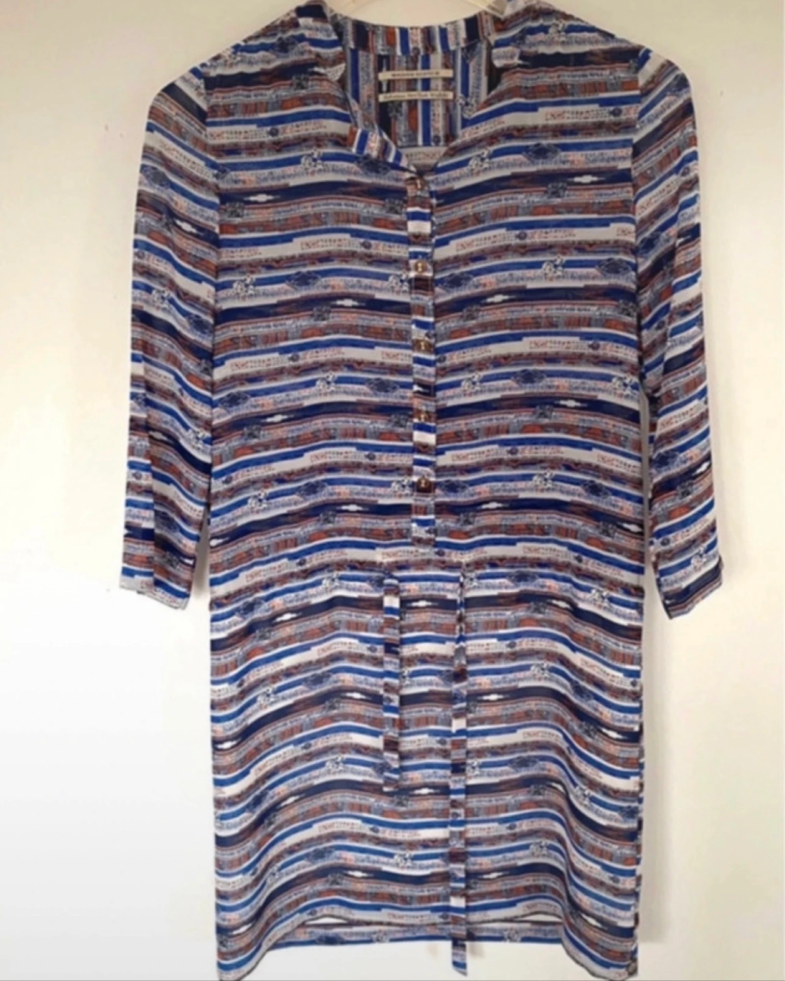 Maison Scotch boho printjurk S 36 blauw roest – photo 3